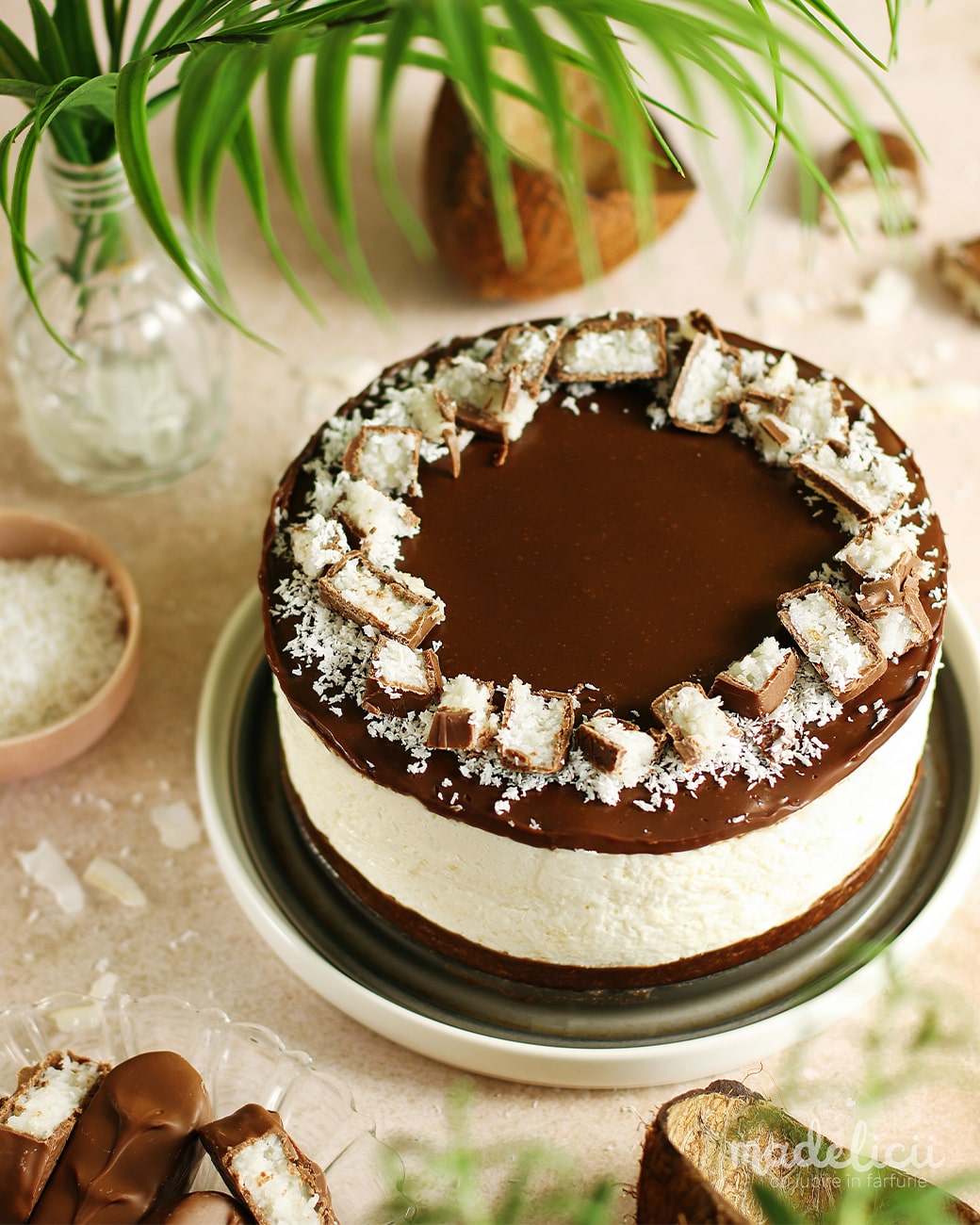 Cheesecake racoritor cu cocos si ciocolata, perfect pentru vara